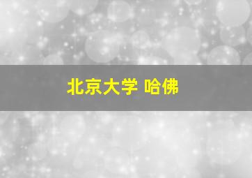 北京大学 哈佛